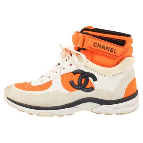 orange black and white chanel sneakers|Chanel sneakers for sale.